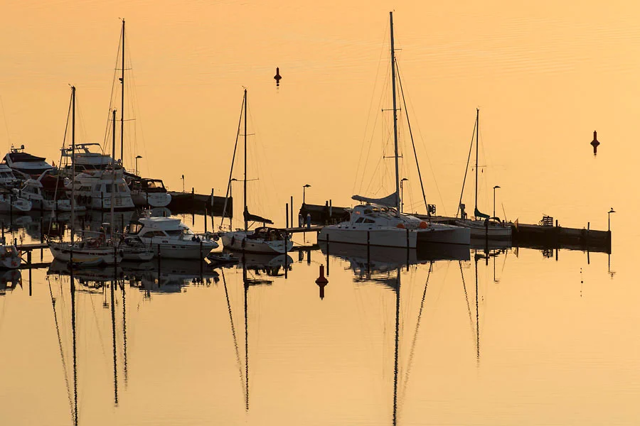Yachten bei Sonnenuntergang Urlaub auf Fehmarn 2016 - Fotoreise